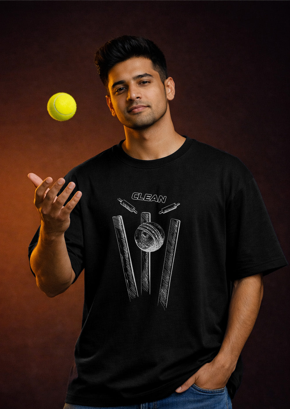 Clean Bowled - Premium Unisex Oversize T-Shirt